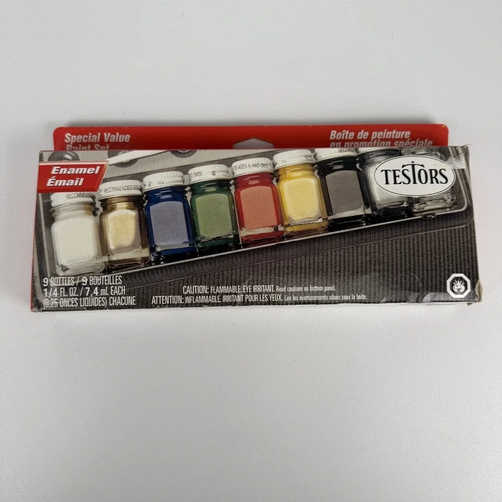 Testors 9146 Special Value Enamel Paint Set of 9 With Paint Brush set of‎ 5